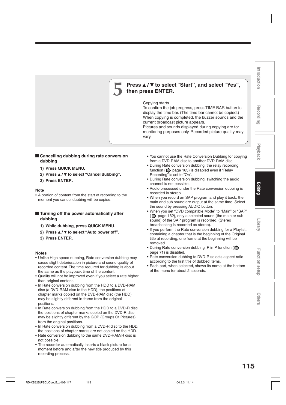 Toshiba RD-XS52SC User Manual | Page 115 / 179