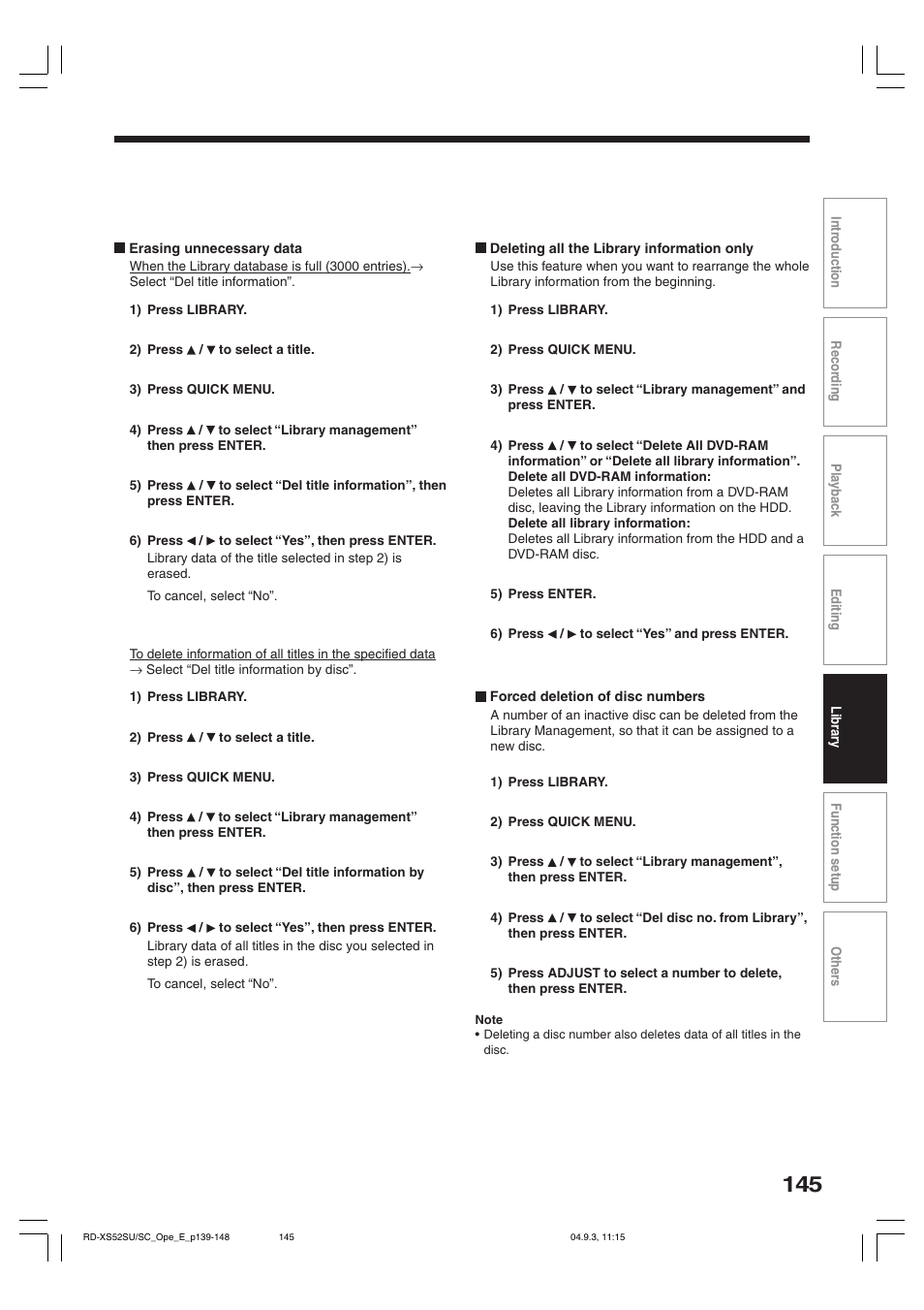 Toshiba RD-XS52SC User Manual | Page 145 / 179