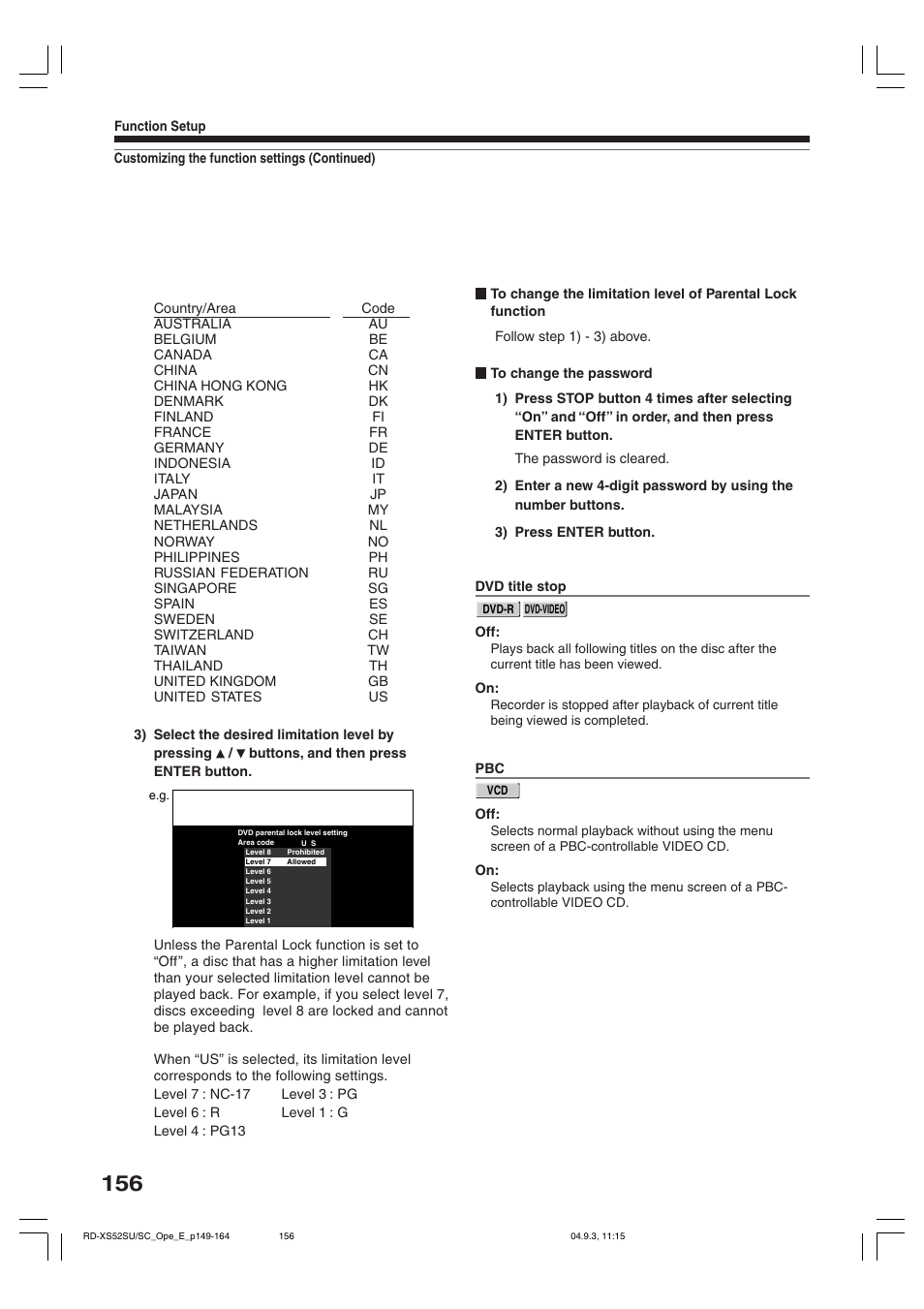 Toshiba RD-XS52SC User Manual | Page 156 / 179