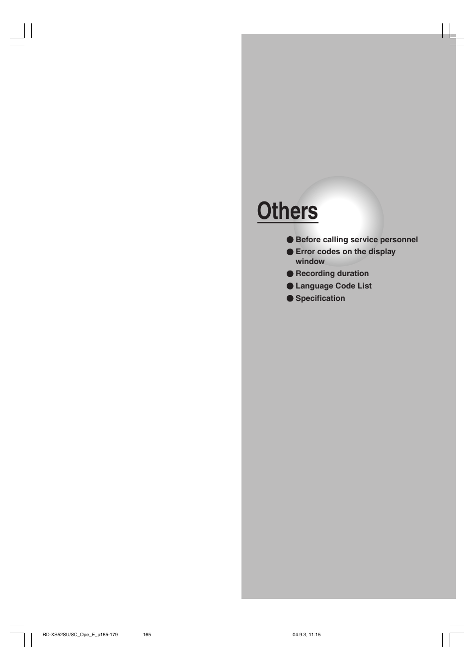 Others | Toshiba RD-XS52SC User Manual | Page 165 / 179
