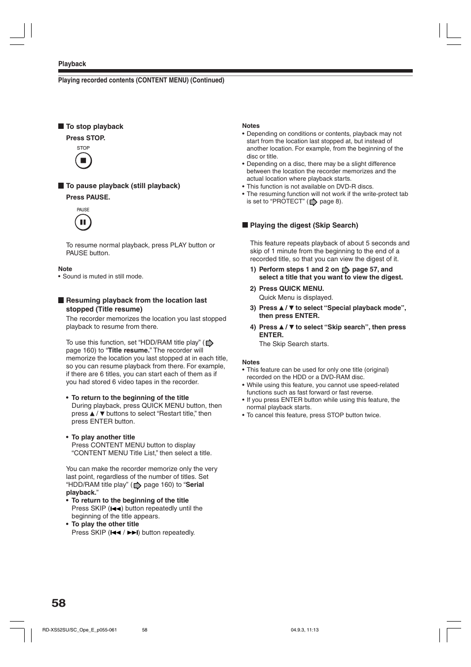 Toshiba RD-XS52SC User Manual | Page 58 / 179