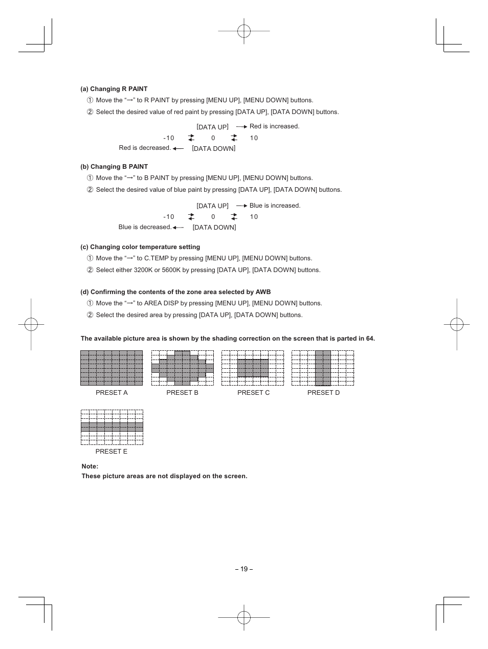 Toshiba CMOS Color Camera IK-HR1D User Manual | Page 19 / 28