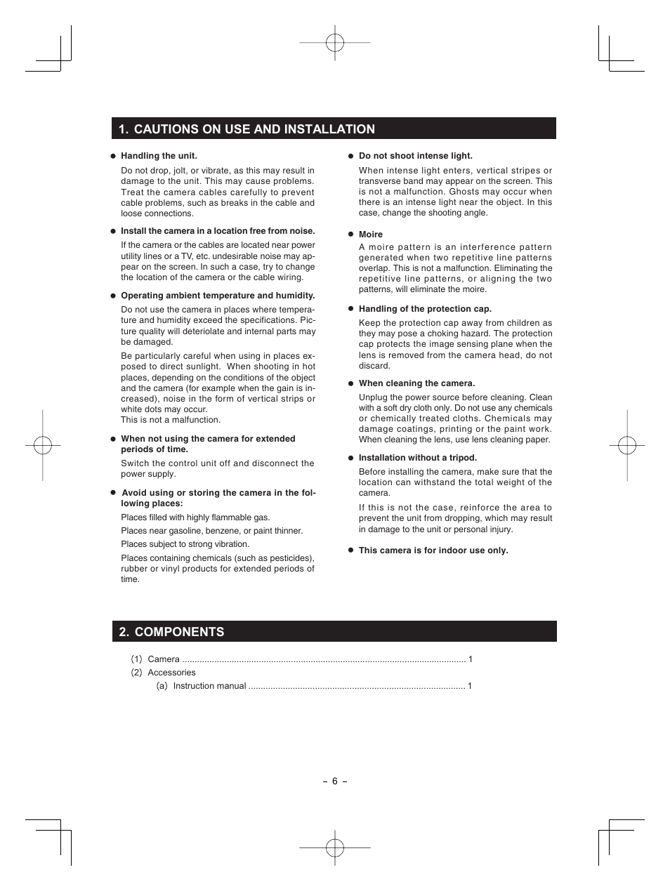 Toshiba CMOS Color Camera IK-HR1D User Manual | Page 6 / 28