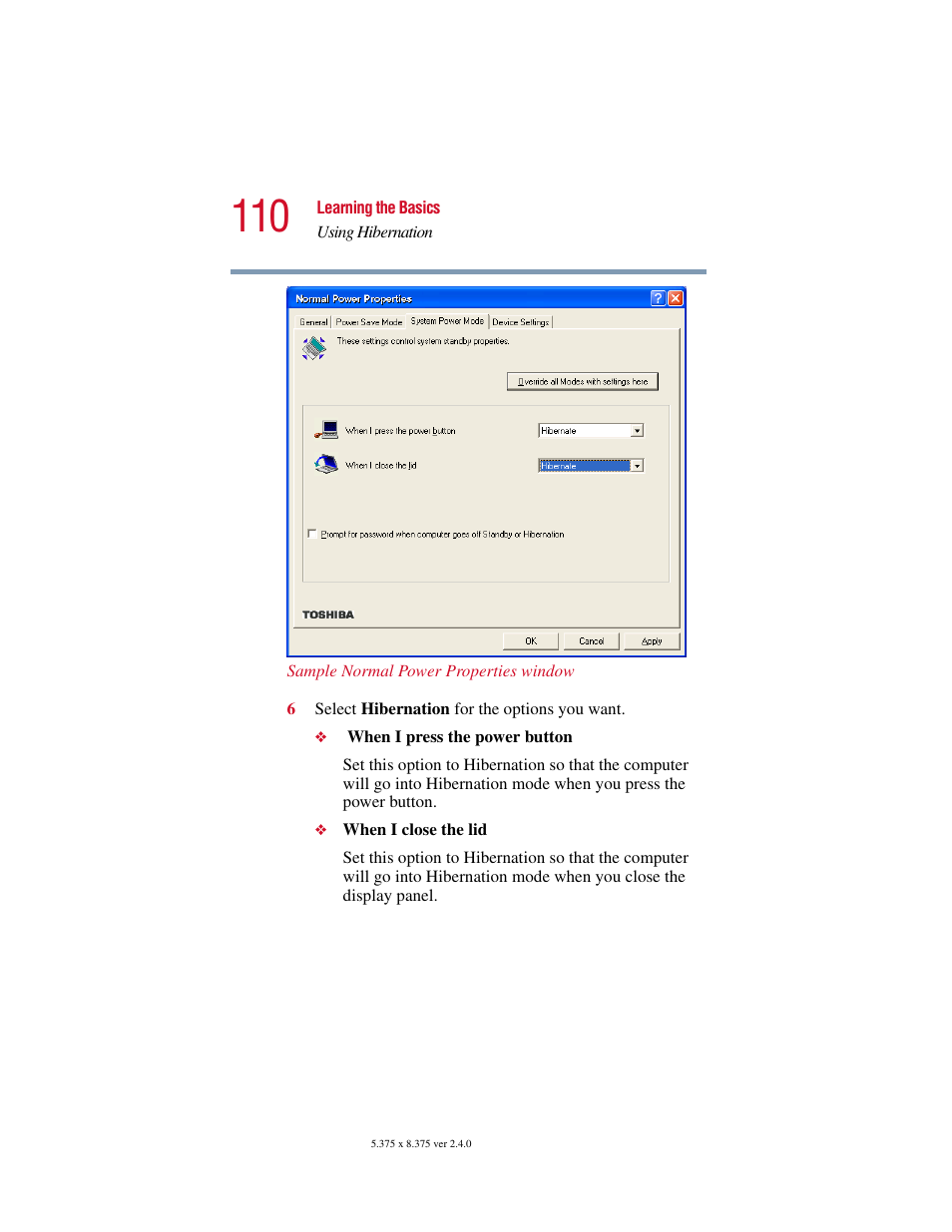 Toshiba Satellite 2415 Series User Manual | Page 110 / 279