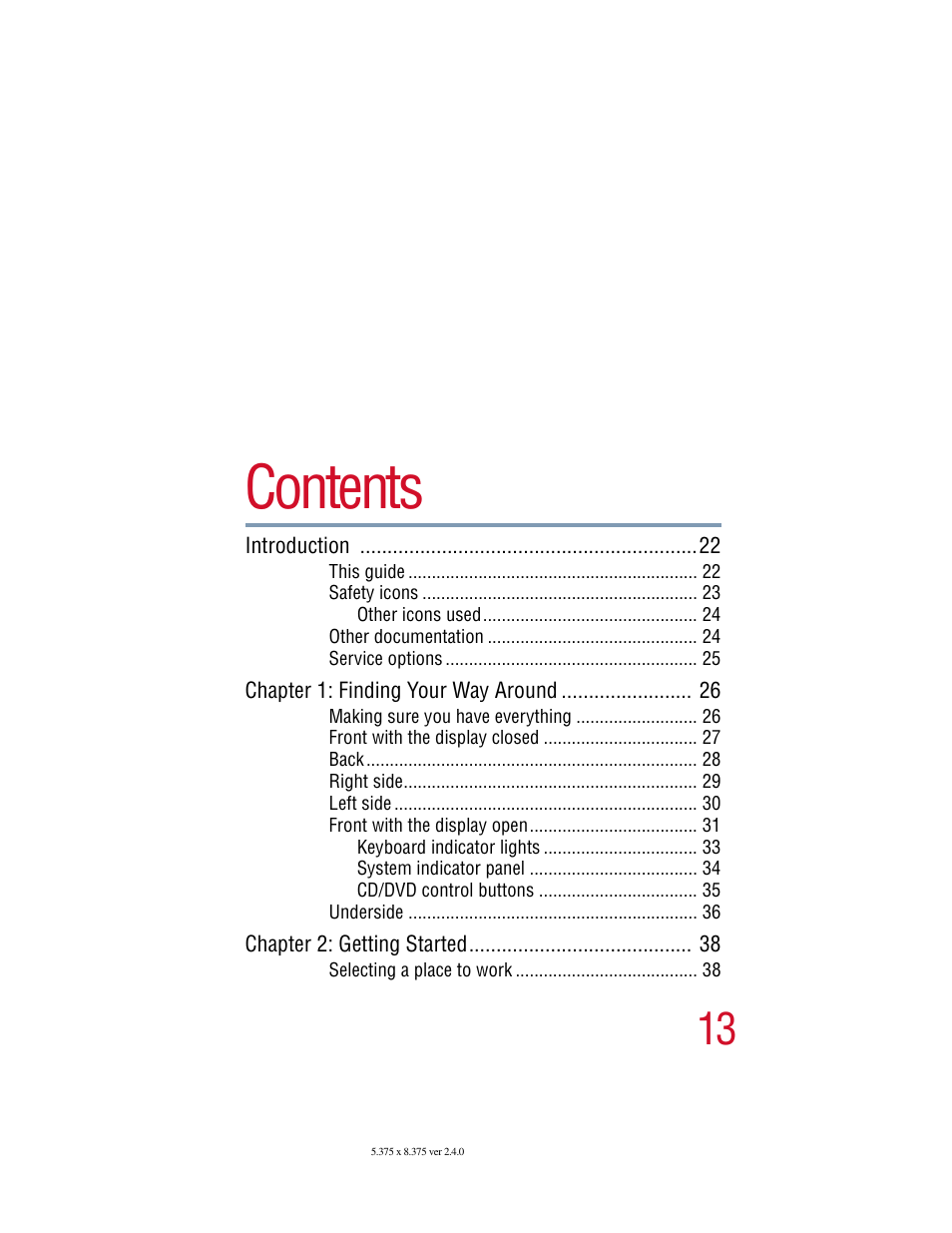 Toshiba Satellite 2415 Series User Manual | Page 13 / 279