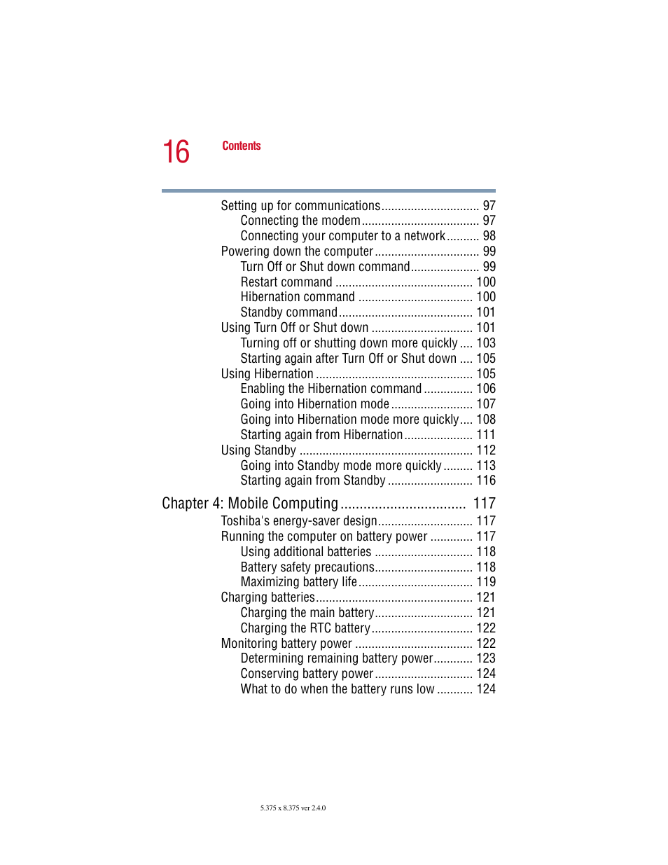 Toshiba Satellite 2415 Series User Manual | Page 16 / 279