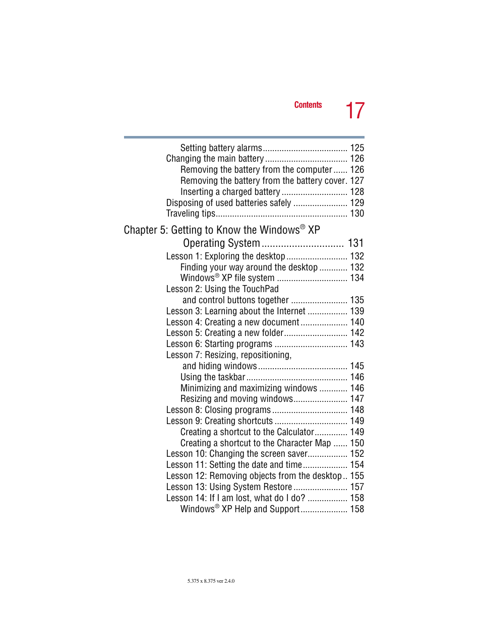 Toshiba Satellite 2415 Series User Manual | Page 17 / 279