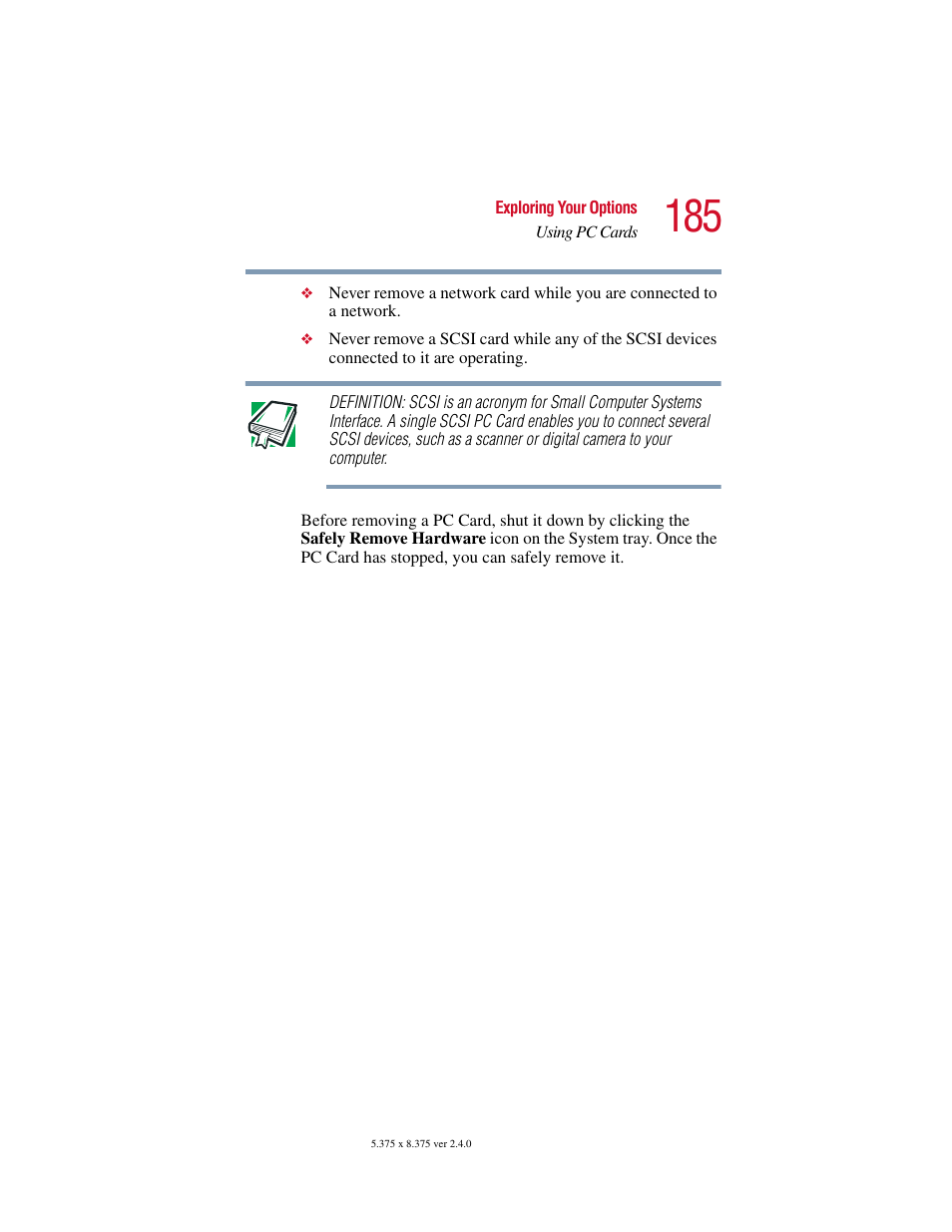 Toshiba Satellite 2415 Series User Manual | Page 185 / 279