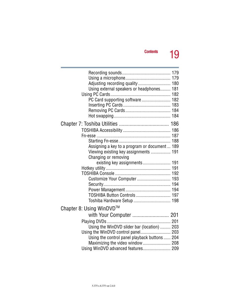 Toshiba Satellite 2415 Series User Manual | Page 19 / 279