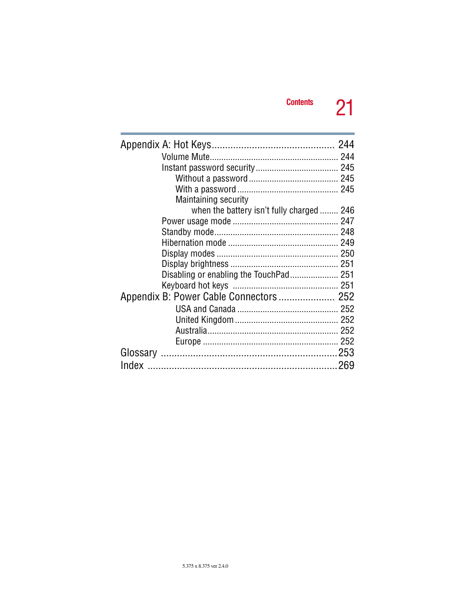 Toshiba Satellite 2415 Series User Manual | Page 21 / 279