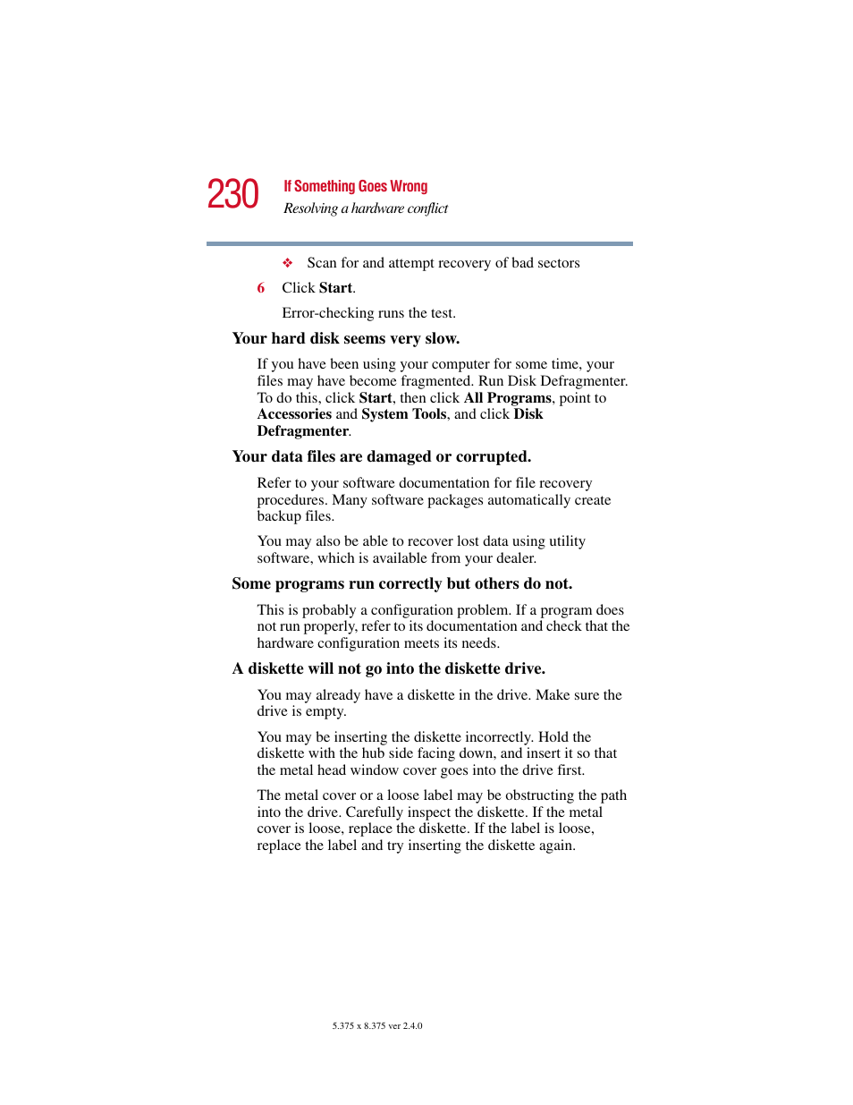 Toshiba Satellite 2415 Series User Manual | Page 230 / 279