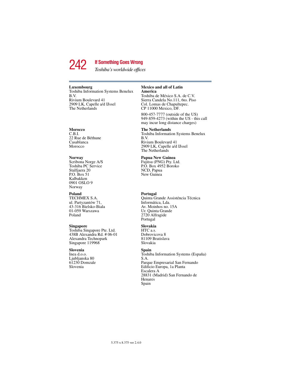 Toshiba Satellite 2415 Series User Manual | Page 242 / 279