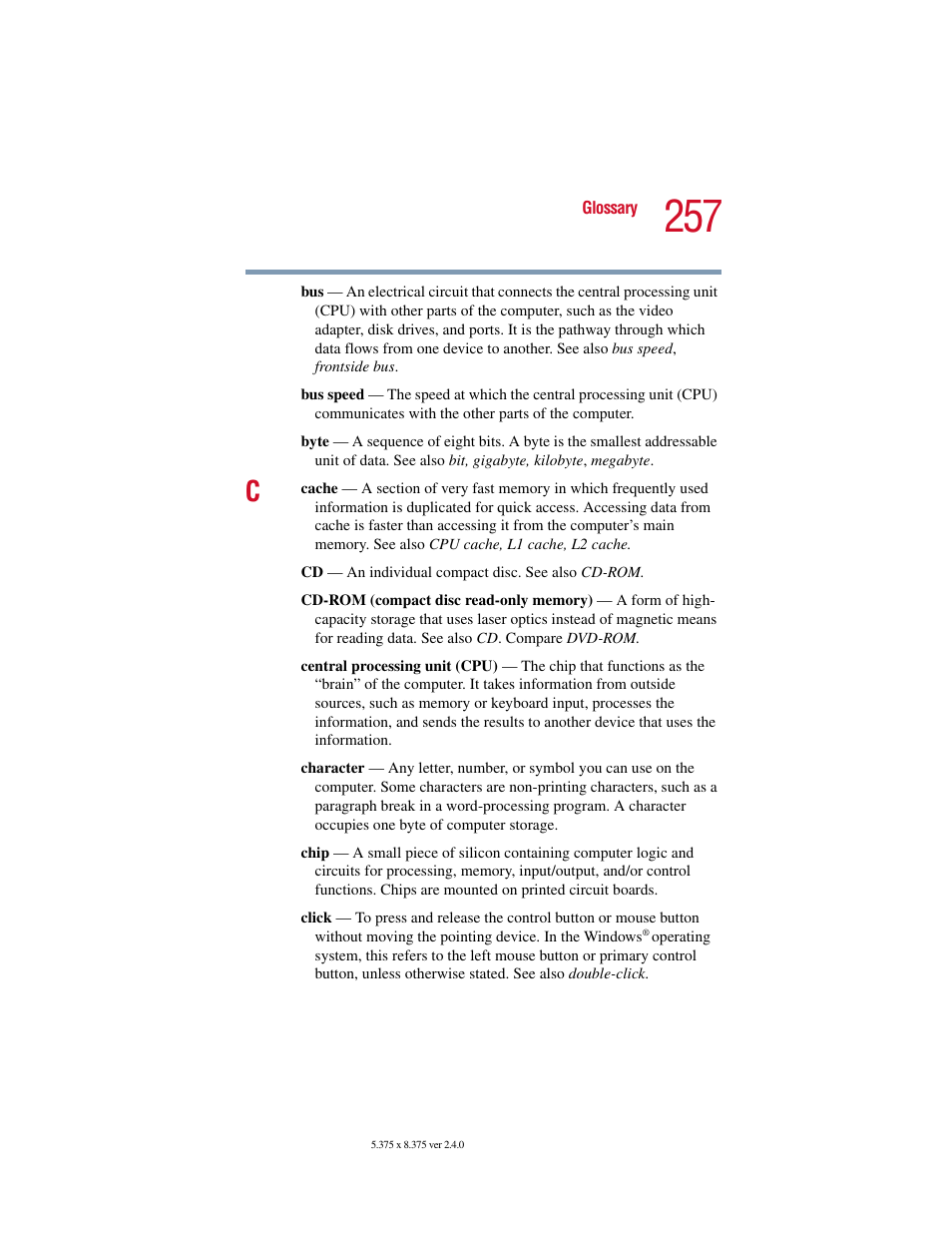 Toshiba Satellite 2415 Series User Manual | Page 257 / 279