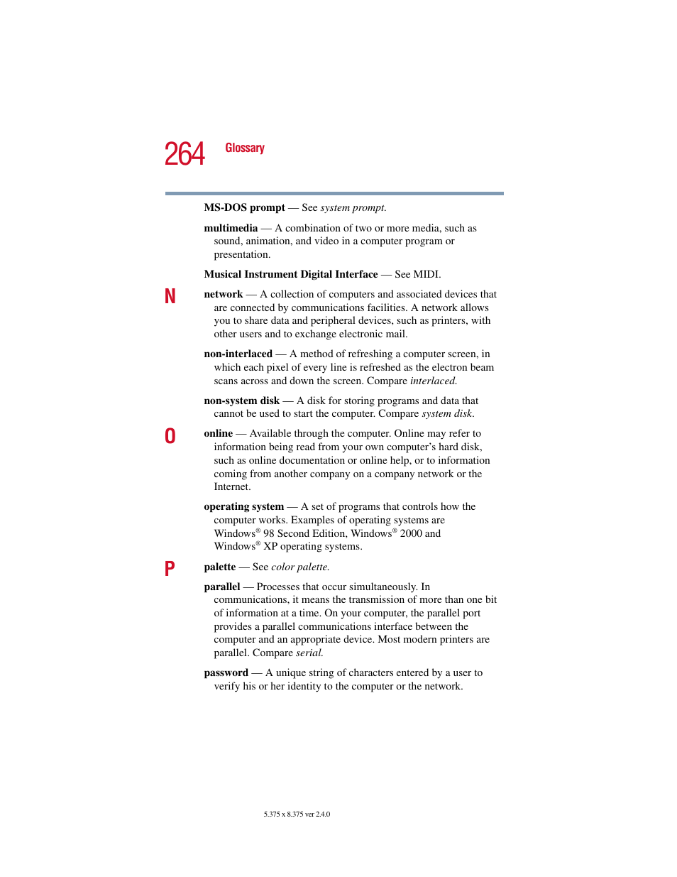 Toshiba Satellite 2415 Series User Manual | Page 264 / 279