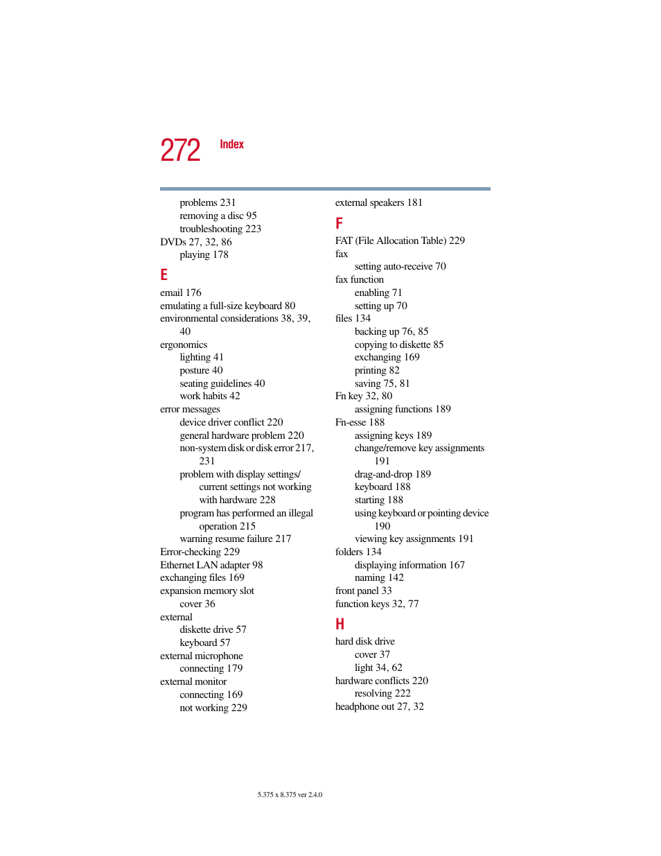 Toshiba Satellite 2415 Series User Manual | Page 272 / 279