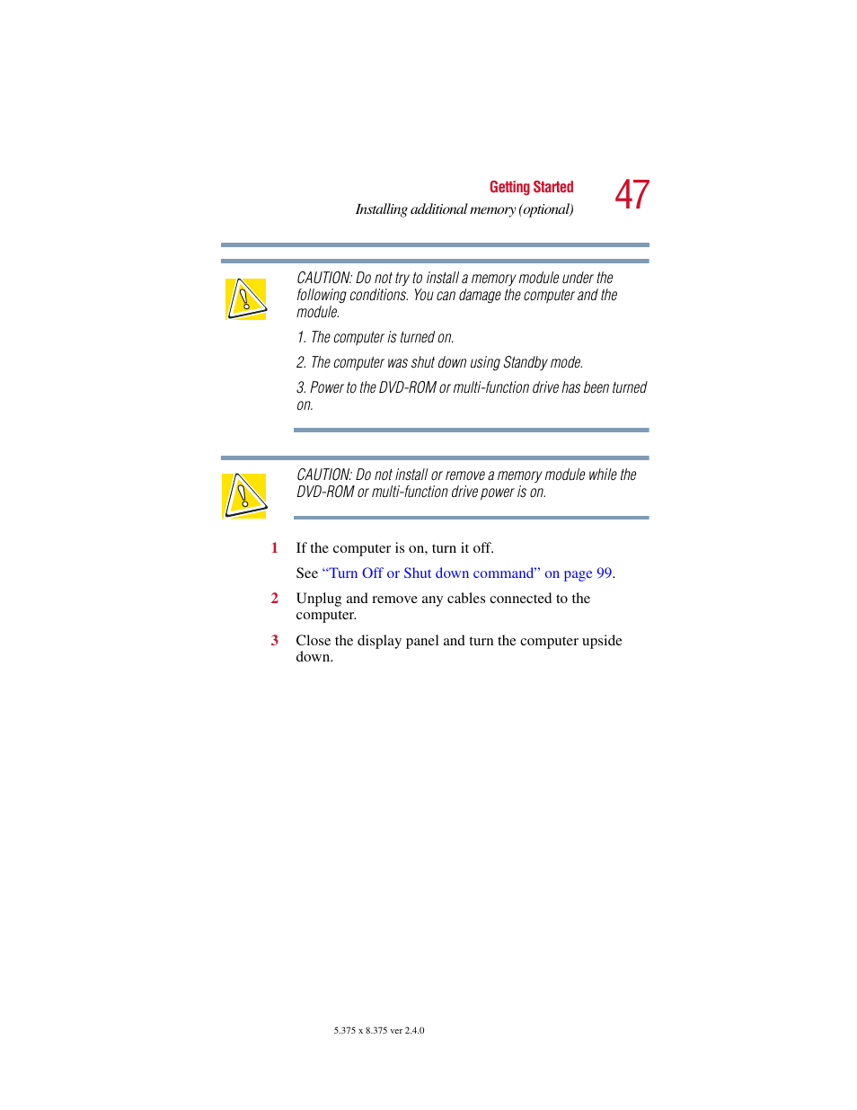 Toshiba Satellite 2415 Series User Manual | Page 47 / 279