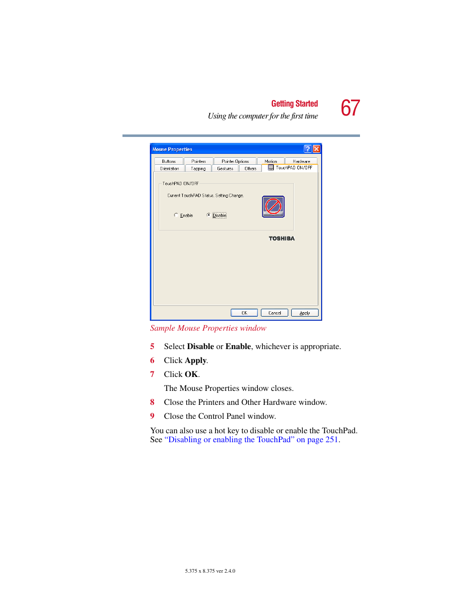 Toshiba Satellite 2415 Series User Manual | Page 67 / 279