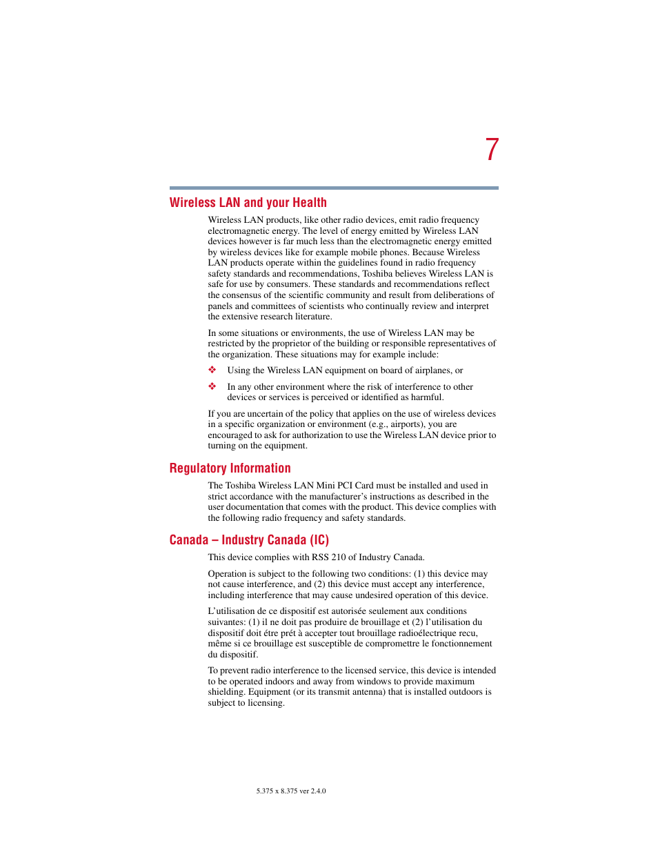 Toshiba Satellite 2415 Series User Manual | Page 7 / 279