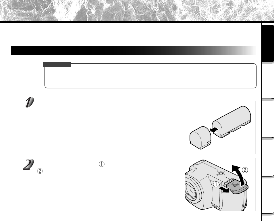 Preparing the battery, Loading the battery | Toshiba PDR-M5 User Manual | Page 27 / 120