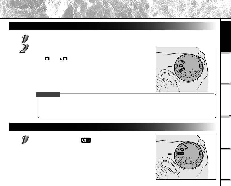 Turning the power on/off, Turning the power on, Turning the power off | Toshiba PDR-M5 User Manual | Page 37 / 120