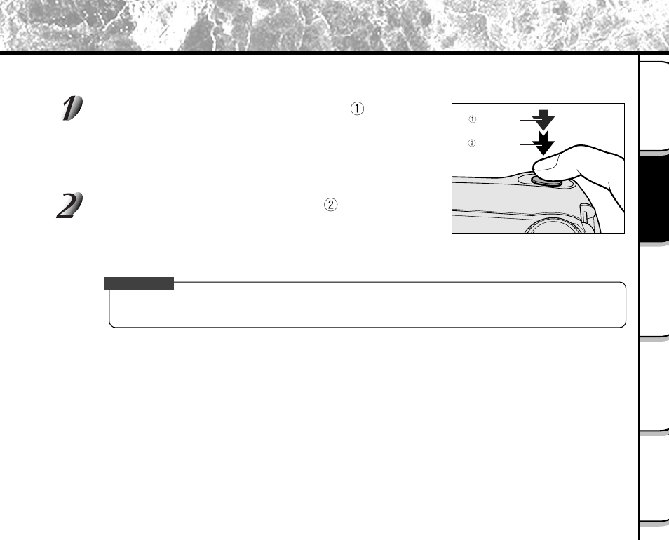 How to press the shutter button | Toshiba PDR-M5 User Manual | Page 41 / 120