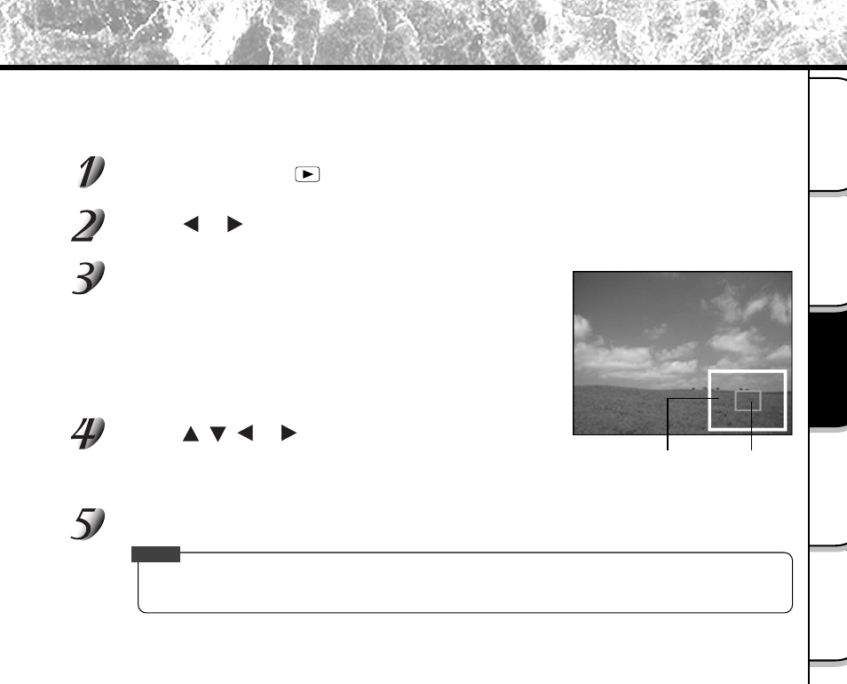 Enlarging photographed images (zoom playback) | Toshiba PDR-M5 User Manual | Page 75 / 120