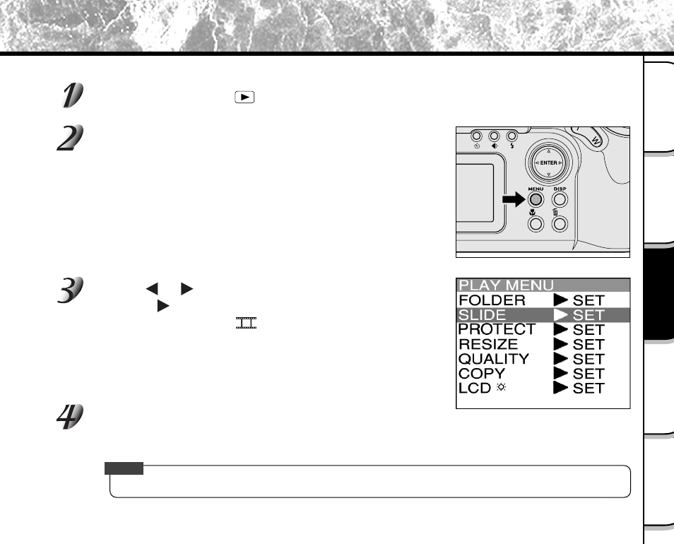 Auto playback (slideshow) | Toshiba PDR-M5 User Manual | Page 77 / 120