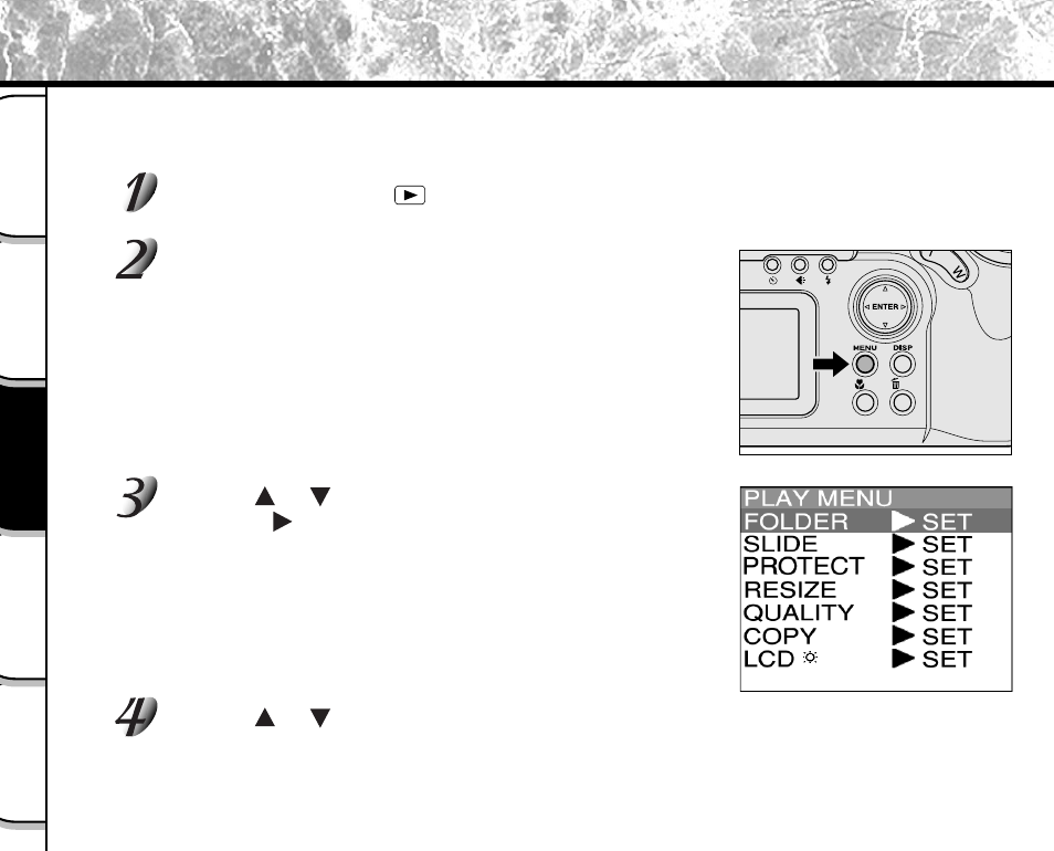 Selecting the folder to play back | Toshiba PDR-M5 User Manual | Page 86 / 120