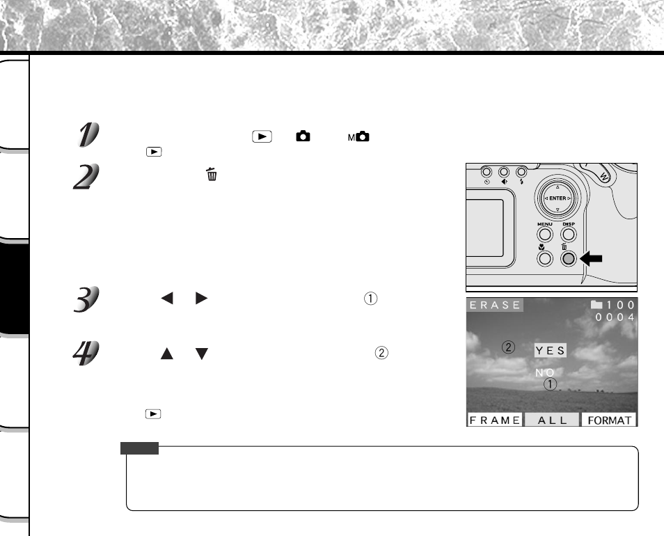 Erasing all images in a folder (erase all) | Toshiba PDR-M5 User Manual | Page 90 / 120