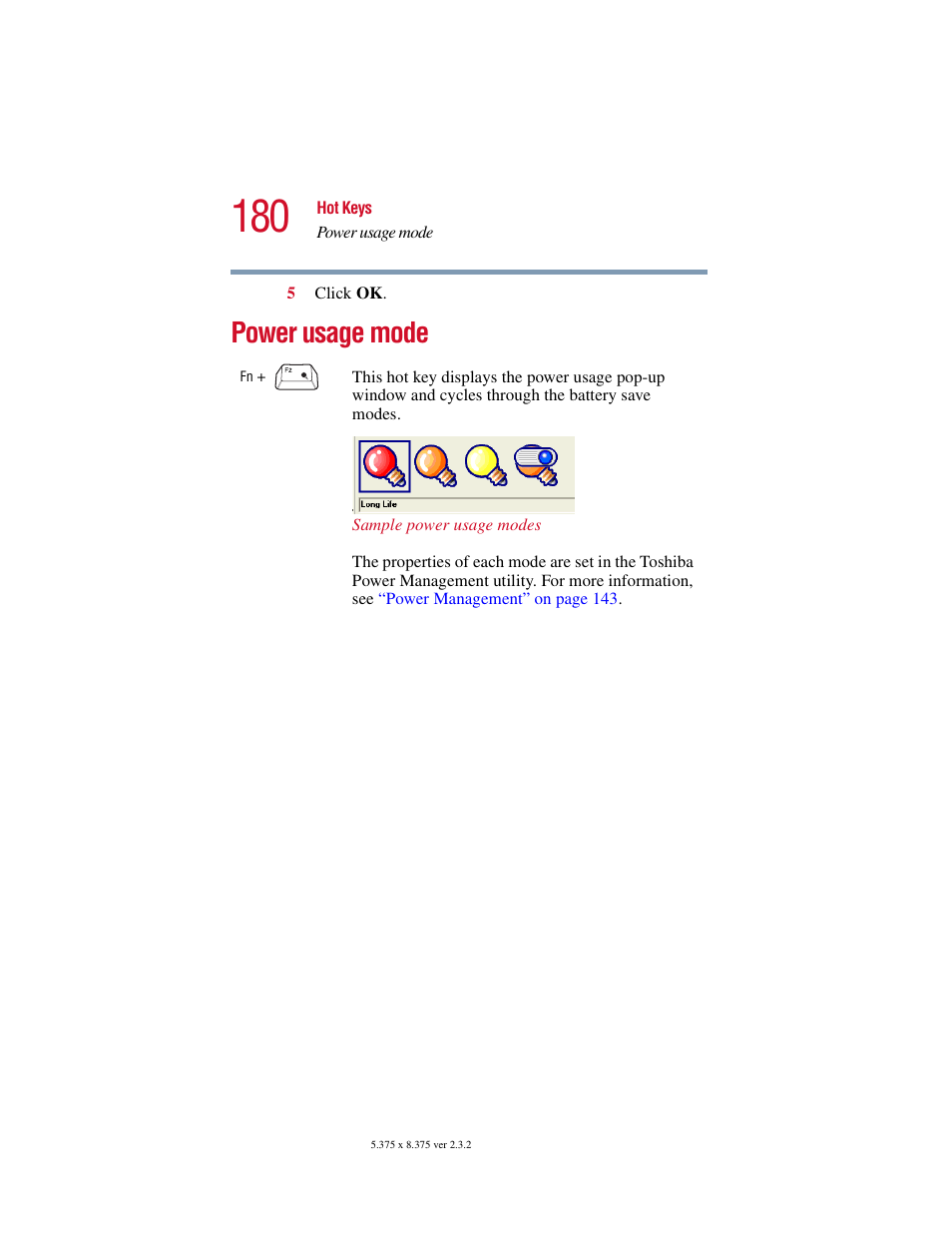 Power usage mode | Toshiba VIRTUALTECH C6609-1201M1 User Manual | Page 180 / 209