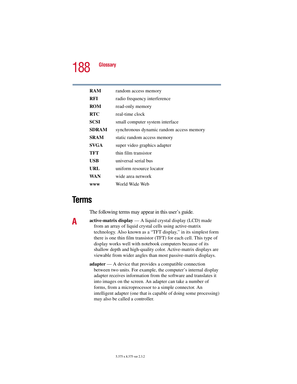 Terms | Toshiba VIRTUALTECH C6609-1201M1 User Manual | Page 188 / 209