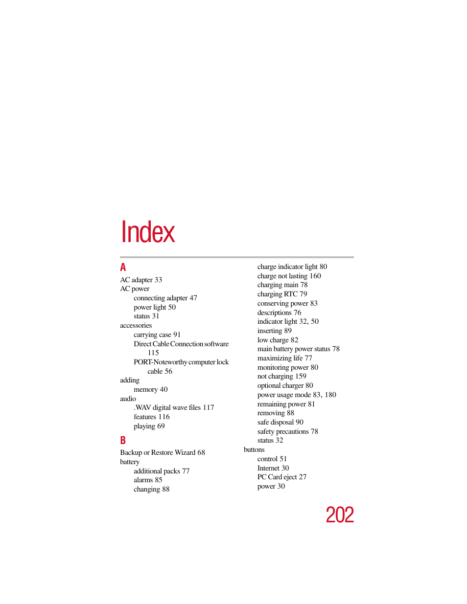 Index | Toshiba VIRTUALTECH C6609-1201M1 User Manual | Page 202 / 209