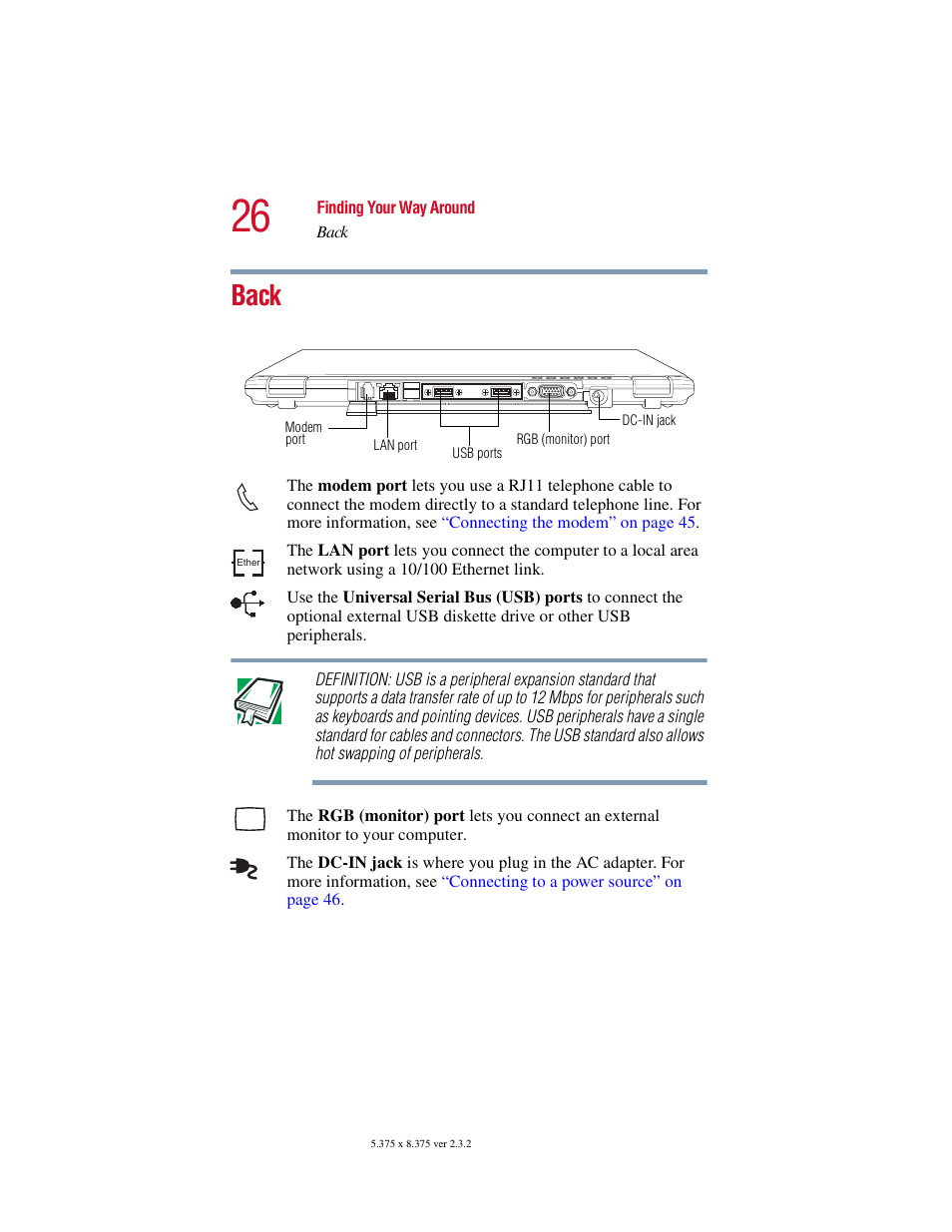 Back | Toshiba VIRTUALTECH C6609-1201M1 User Manual | Page 26 / 209