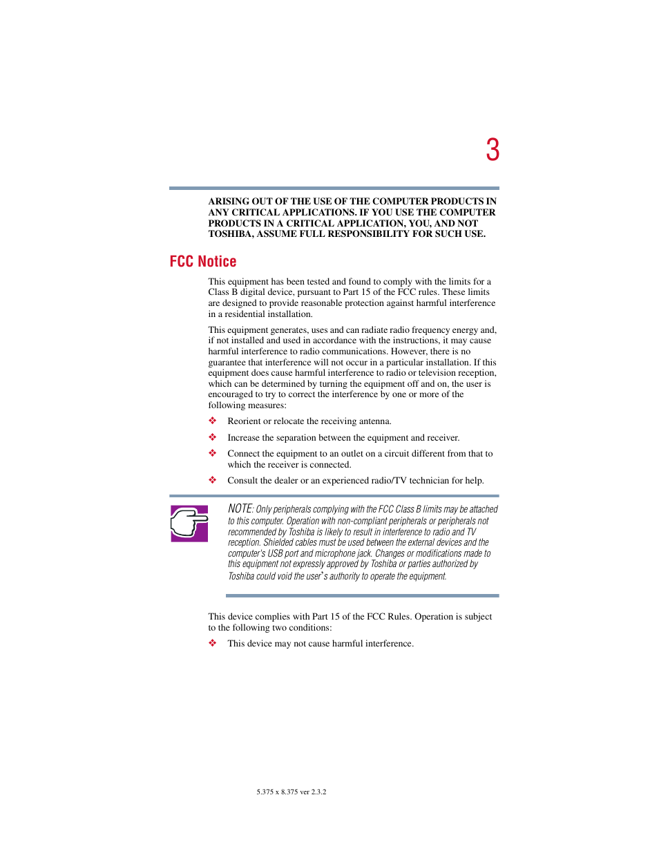 Fcc notice | Toshiba VIRTUALTECH C6609-1201M1 User Manual | Page 3 / 209