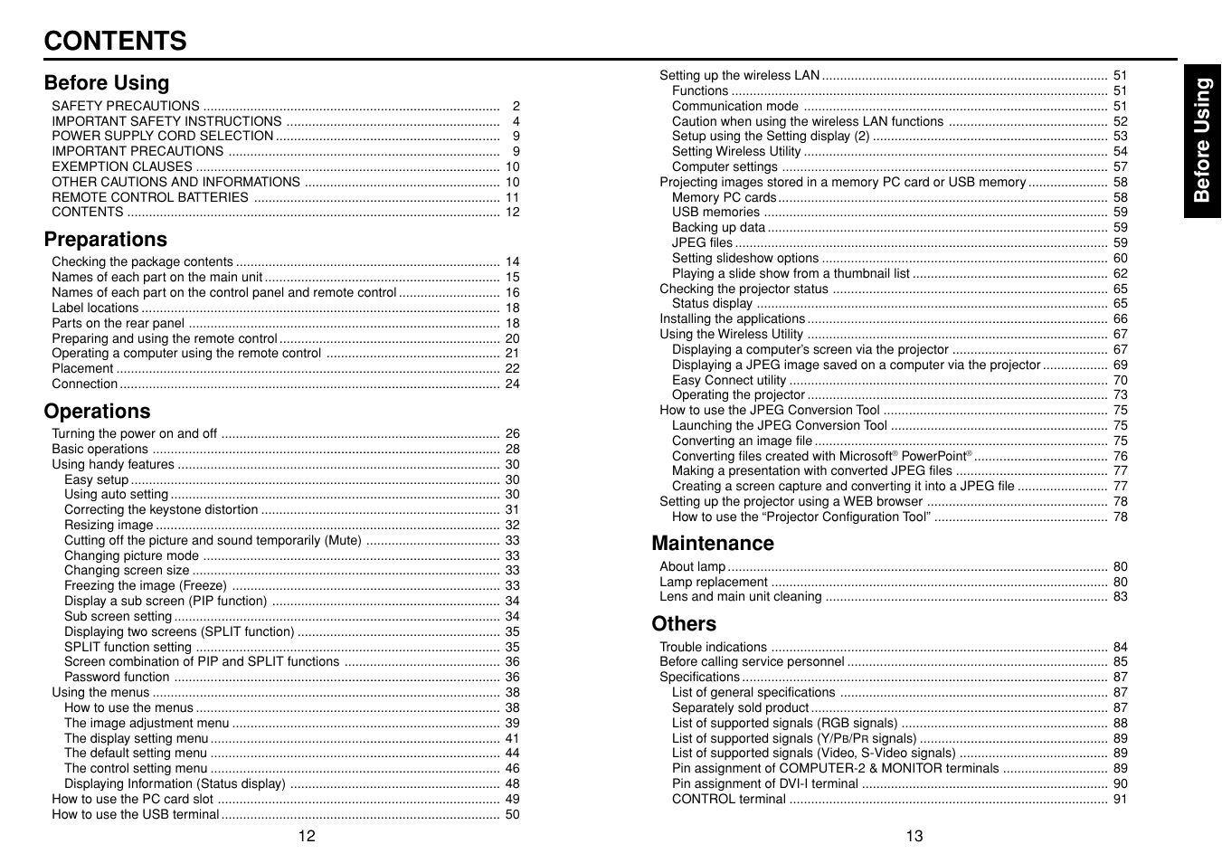 Toshiba TDP-TW355 User Manual | Page 7 / 47
