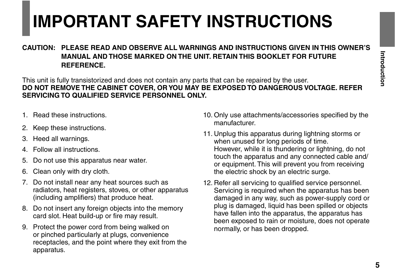 Important safety instructions | Toshiba SD-P2900SR User Manual | Page 5 / 80