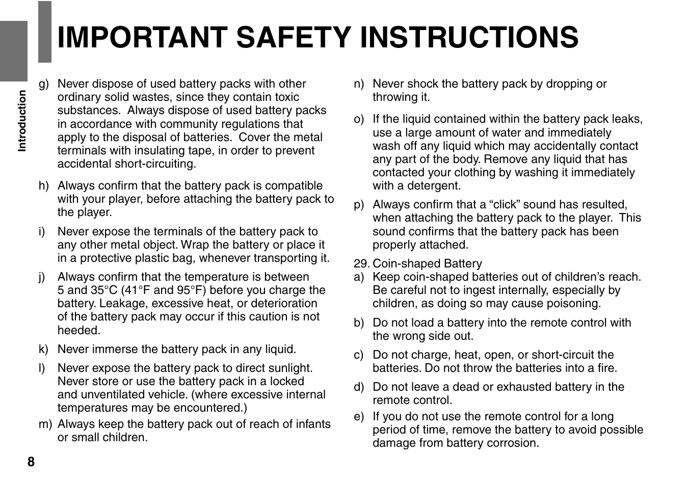 Important safety instructions | Toshiba SD-P2900SR User Manual | Page 8 / 80