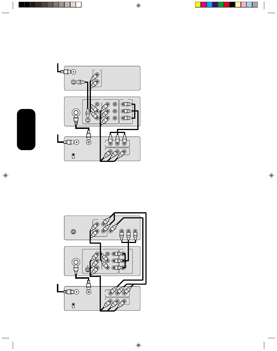 Connecting a dvd/satellite receiver and a vcr, Connecting a dvd with colorstream™ and a vcr, Caution | Connecting your tv | Toshiba COLORSTREAM 20AF41 User Manual | Page 8 / 32