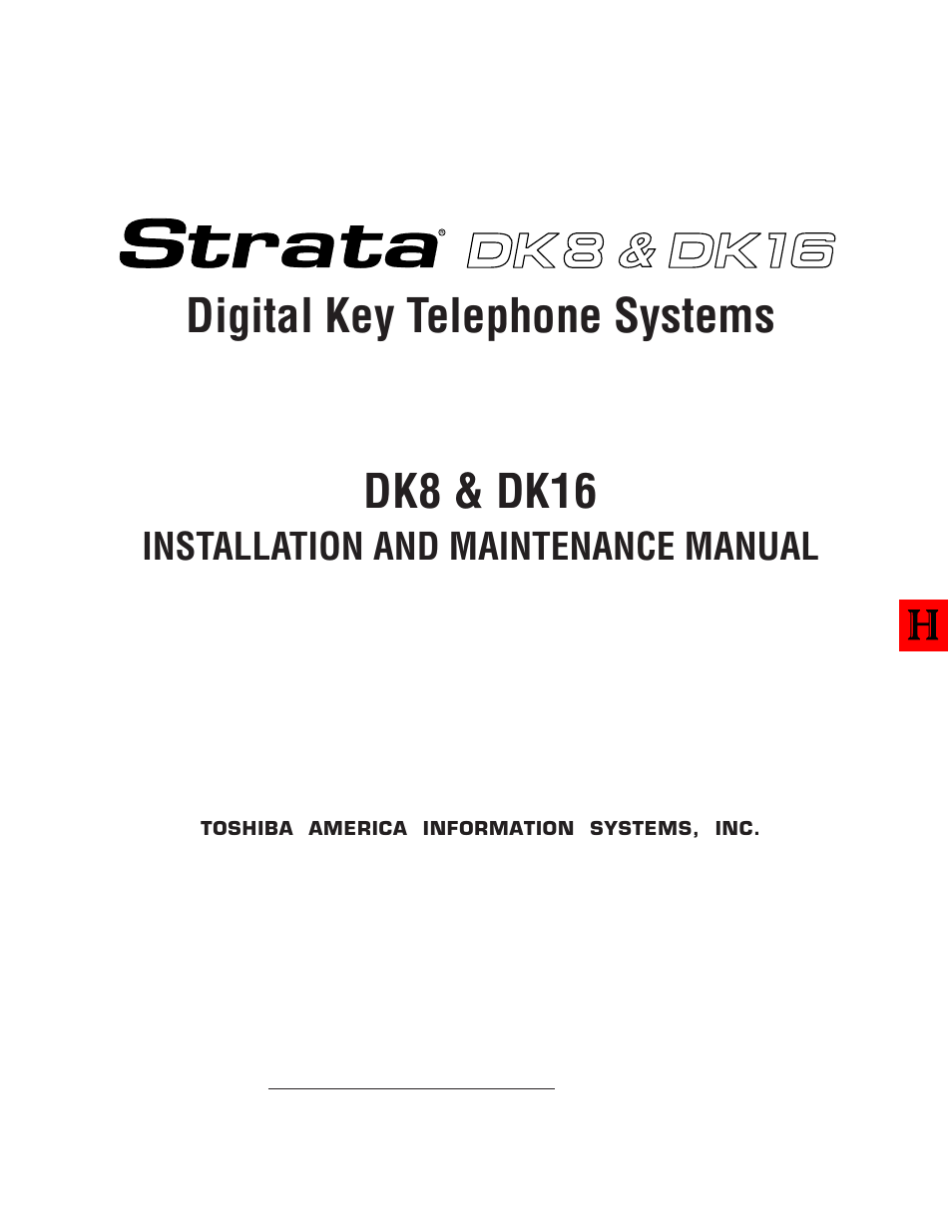 Toshiba Strata DK8 User Manual | 321 pages