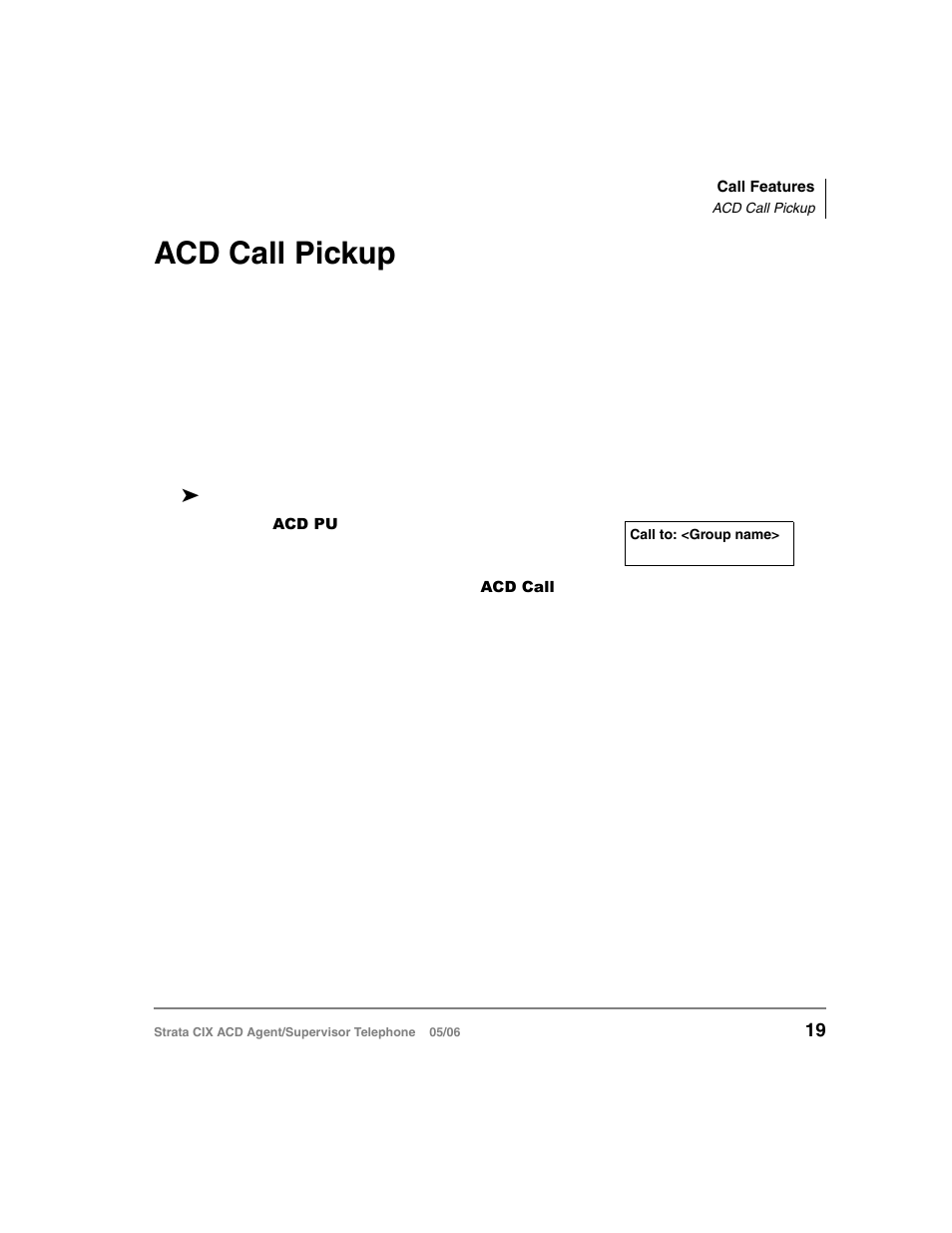 Acd call pickup | Toshiba Strata CIX ACD Agent/Supervisor Telephone CIX-SG-CCACD-VB User Manual | Page 29 / 38