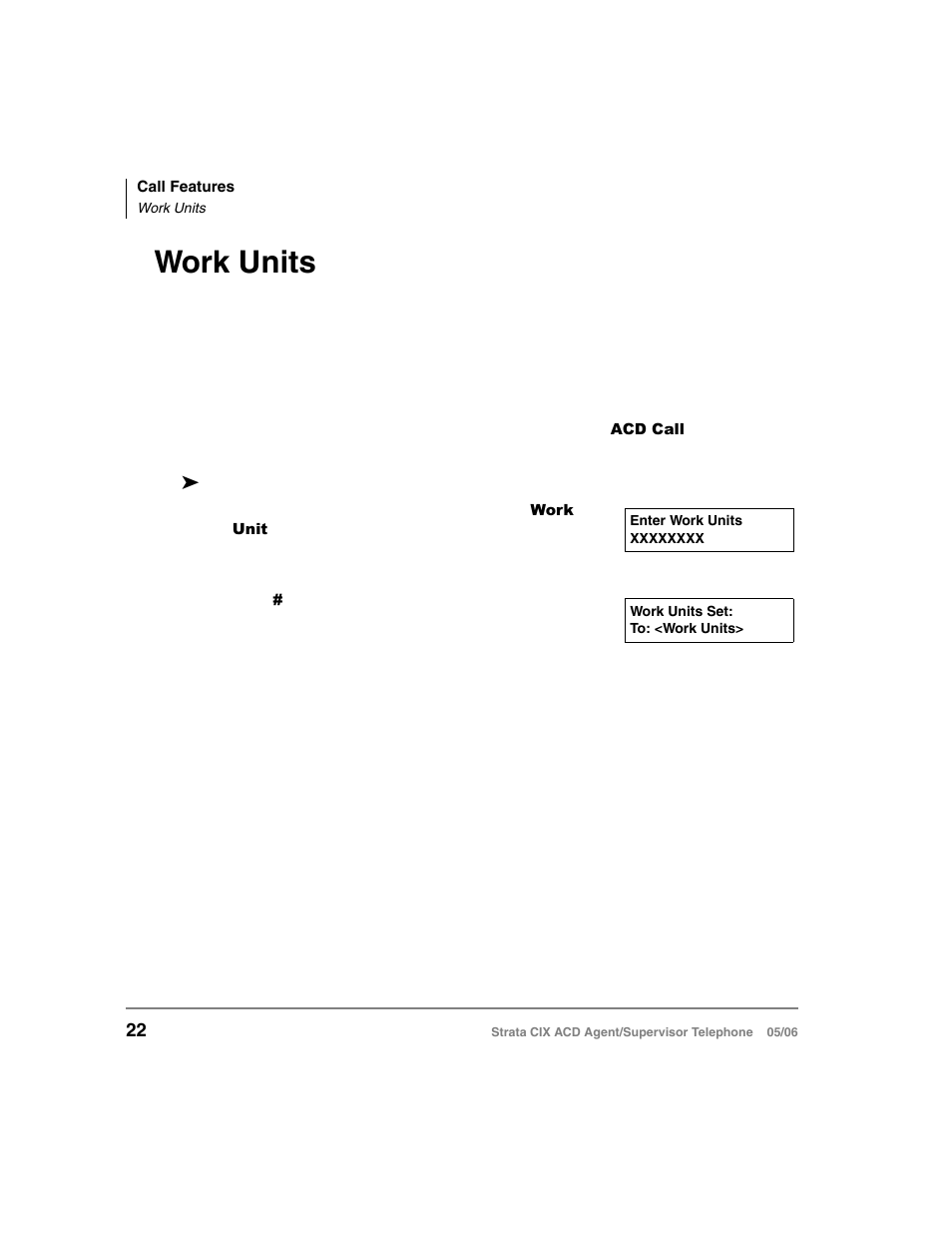 Work units | Toshiba Strata CIX ACD Agent/Supervisor Telephone CIX-SG-CCACD-VB User Manual | Page 32 / 38