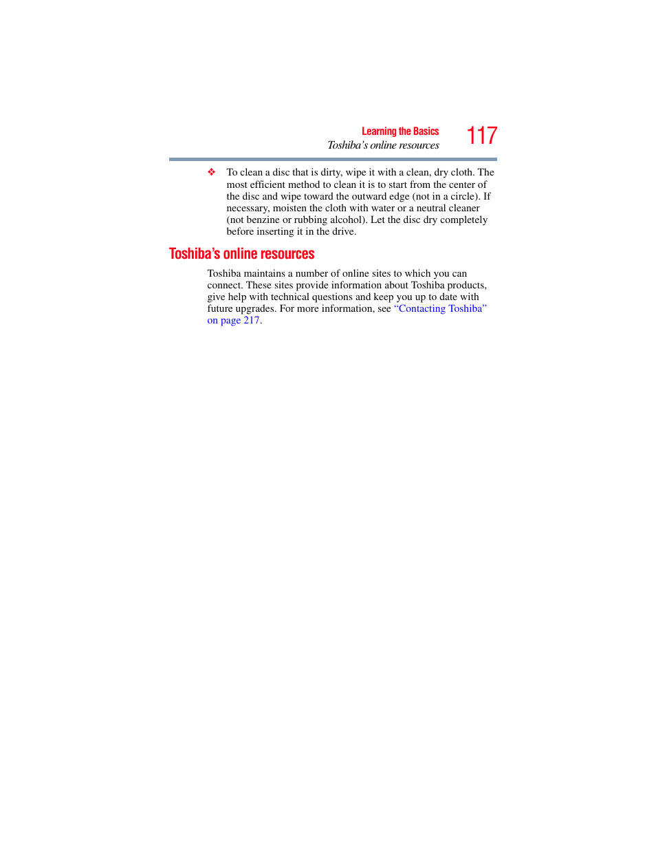 Toshiba’s online resources | Toshiba SATELLITE M500 User Manual | Page 117 / 258