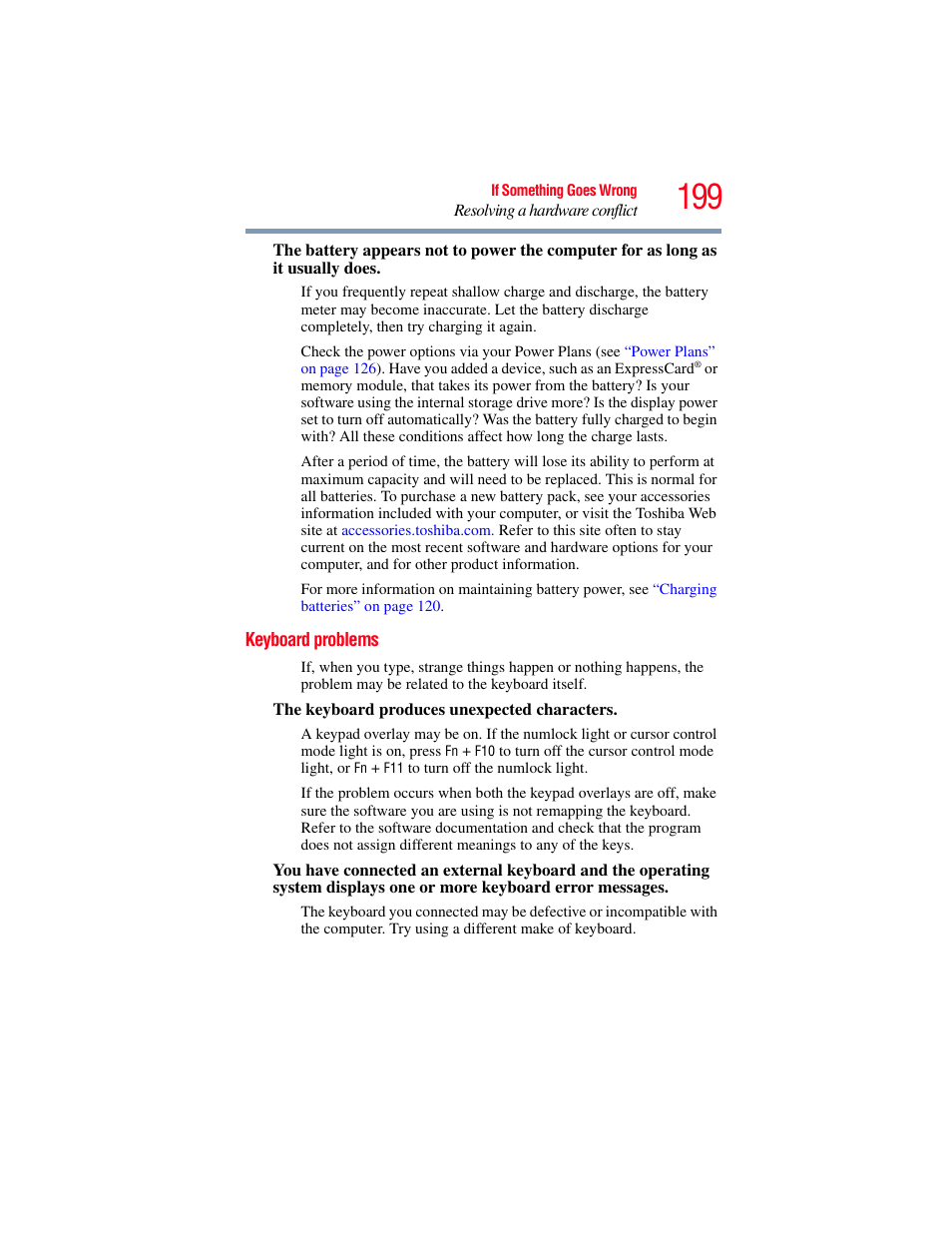 Keyboard problems | Toshiba SATELLITE M500 User Manual | Page 199 / 258