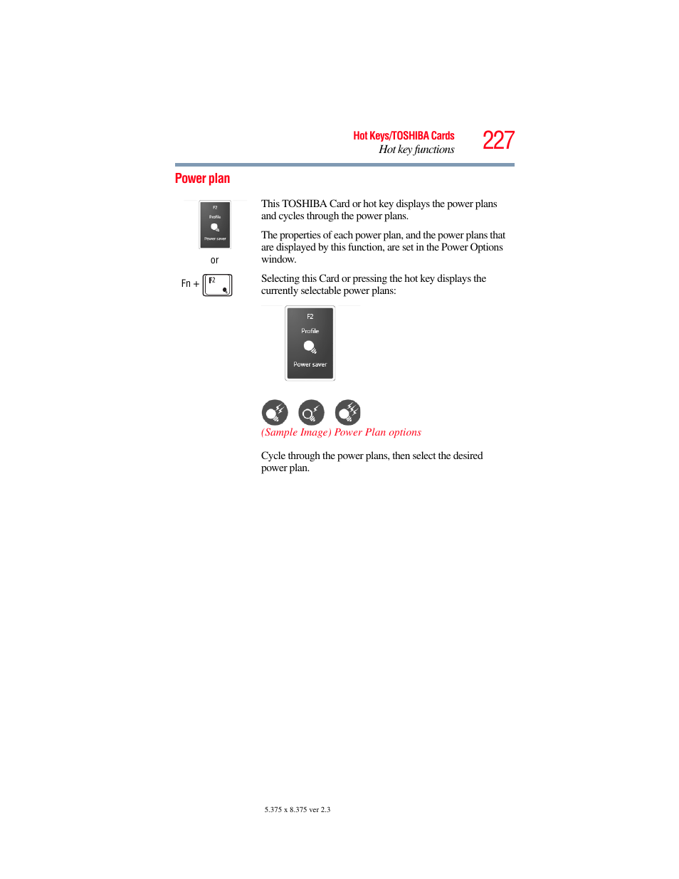 Power plan | Toshiba SATELLITE M500 User Manual | Page 227 / 258