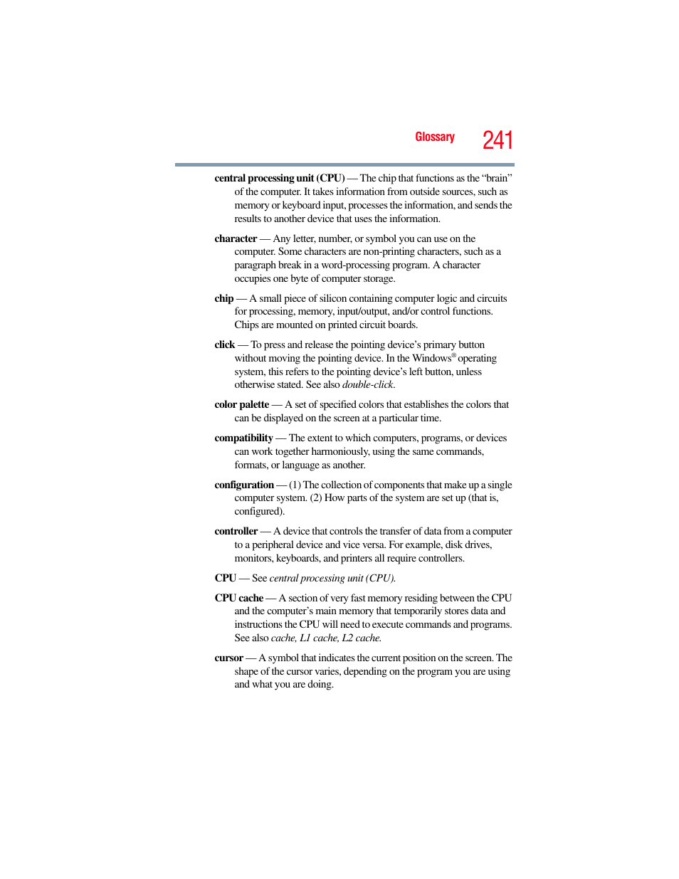 Toshiba SATELLITE M500 User Manual | Page 241 / 258
