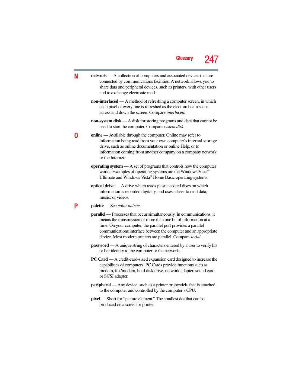 Toshiba SATELLITE M500 User Manual | Page 247 / 258