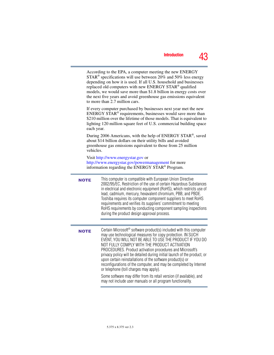 Toshiba SATELLITE M500 User Manual | Page 43 / 258