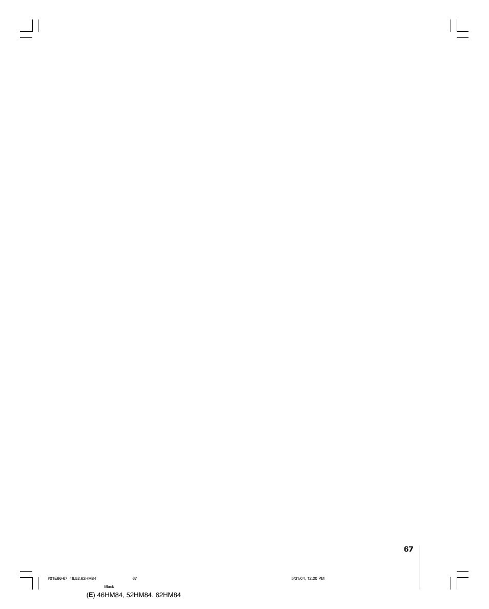 Toshiba DLP 46HM84 User Manual | Page 67 / 68