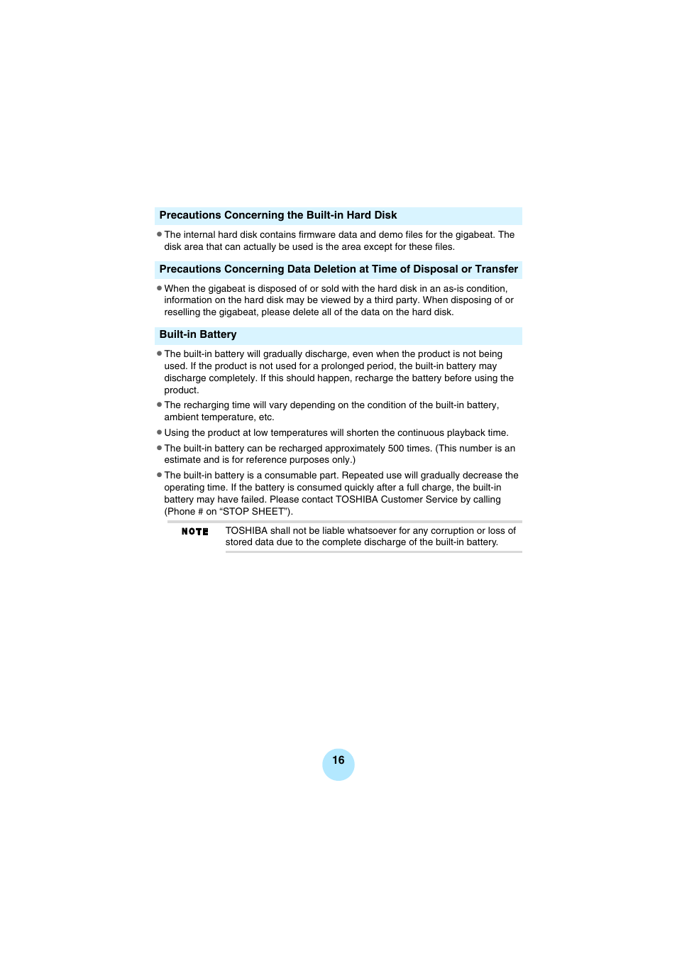 Toshiba Portable MP3 Player User Manual | Page 16 / 102