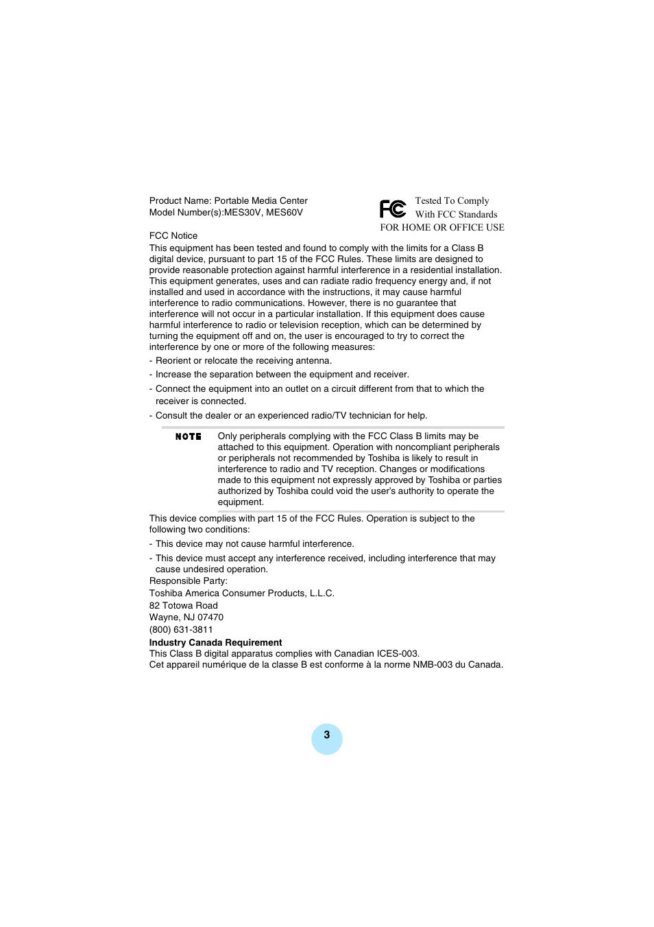Toshiba Portable MP3 Player User Manual | Page 3 / 102